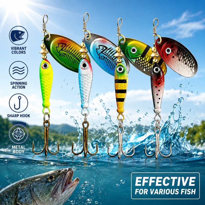 Fishing Lure Blade Bait - 낚시용 스피너 루어, 금속 회전 블레이드