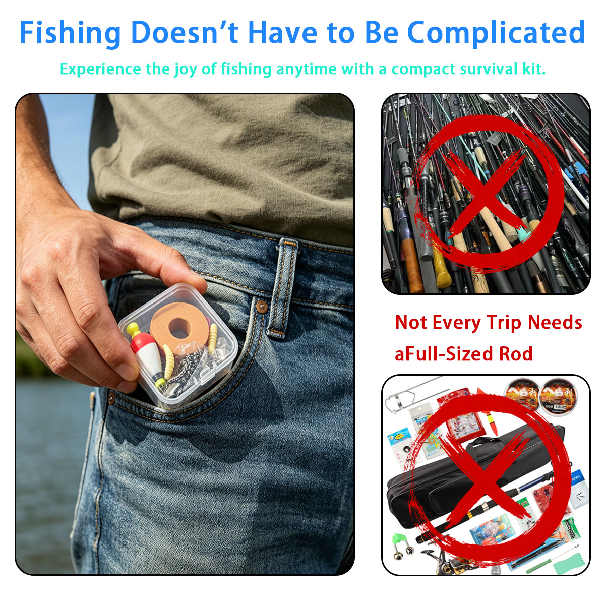 Fishing Lure Box - 휴대용 비상 낚시 장비 세트, 휴대용