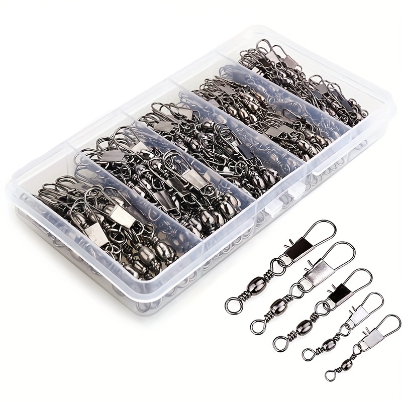 Fishing Lure Accessories - 50/200개 배럴 스냅 스위블 낚시 액세서리,