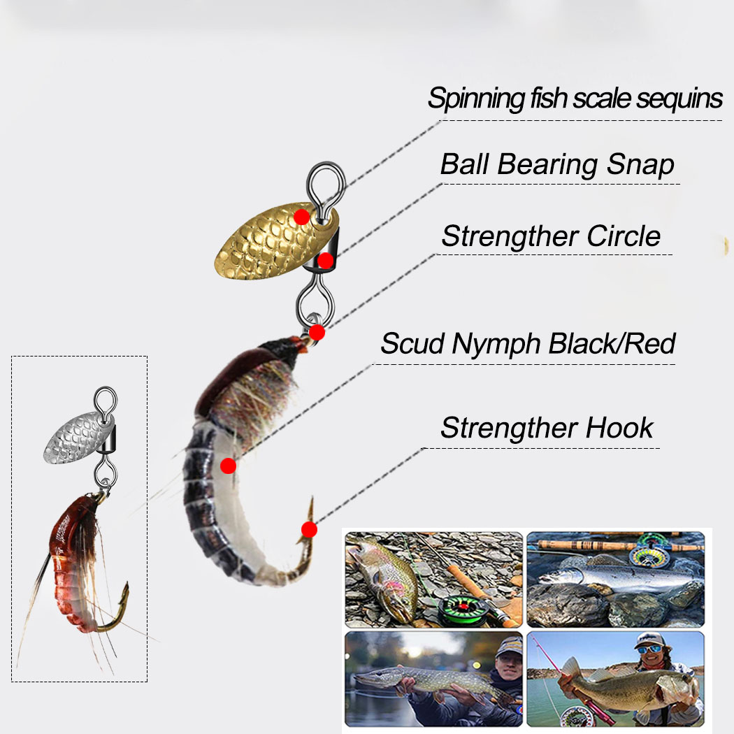 스피너 스팽글 스쿠드 님프 스쿠드 미끼, 송어 낚시용  - Fishing Lure Spinner 리뷰 및 가격