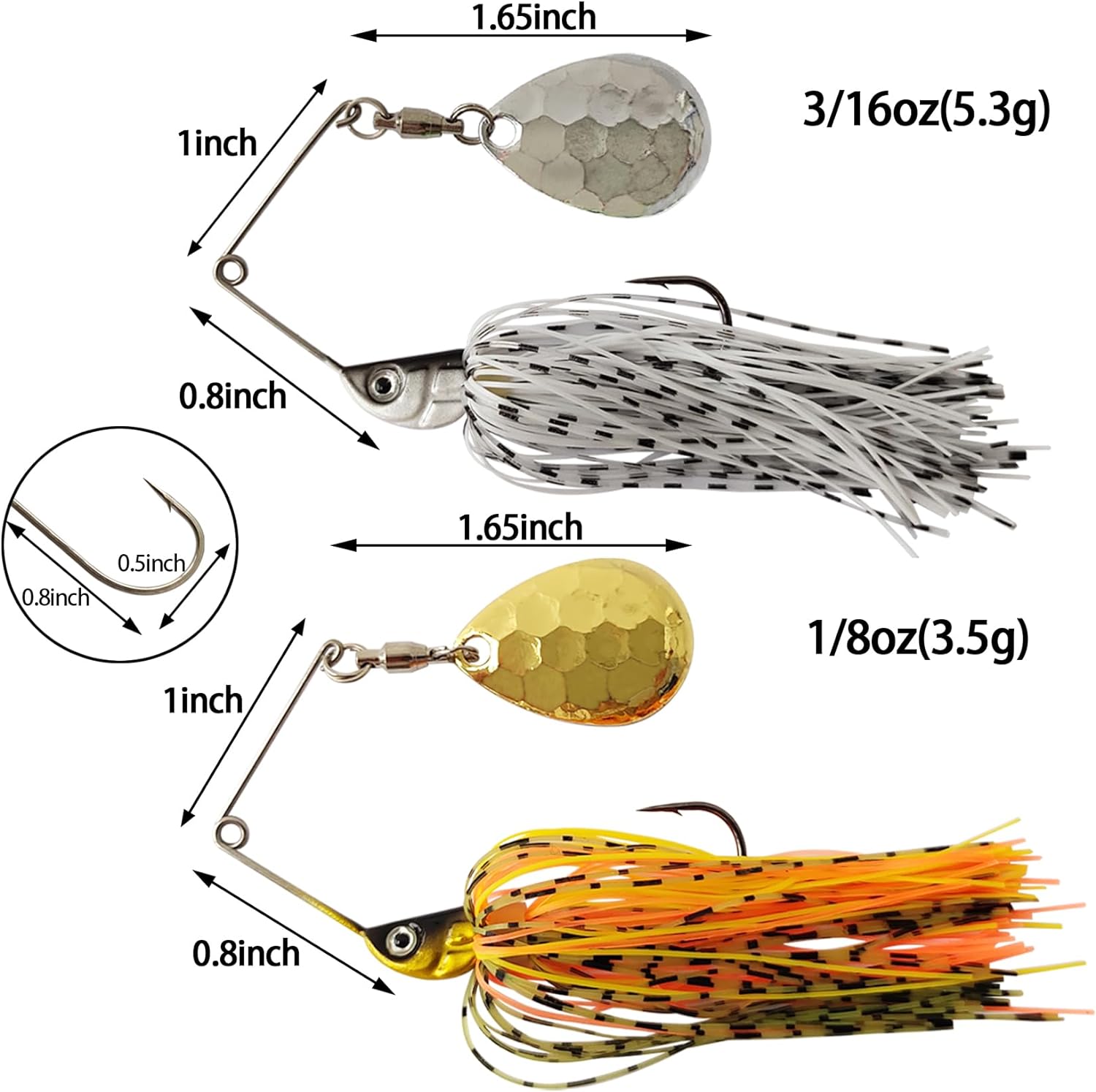 Eupheng 스피너 미끼 스푼 와이어 미끼 3.5g- - Fishing Lure Spinnerbait 리뷰 및 가격