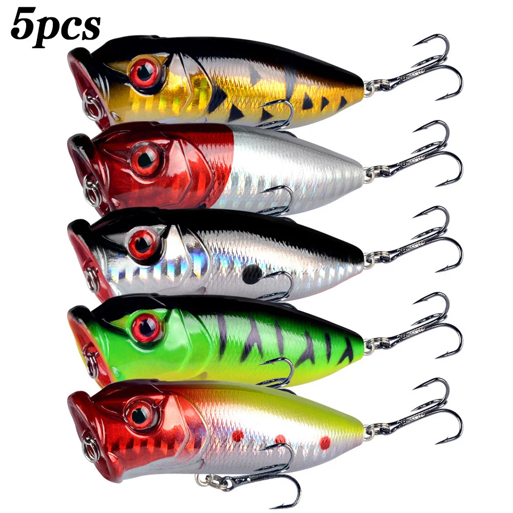 5개입 팝퍼 낚시 미끼 3D 눈 미끼 탑워터 크랭크베이 - Fishing Lure Popper 리뷰 및 가격