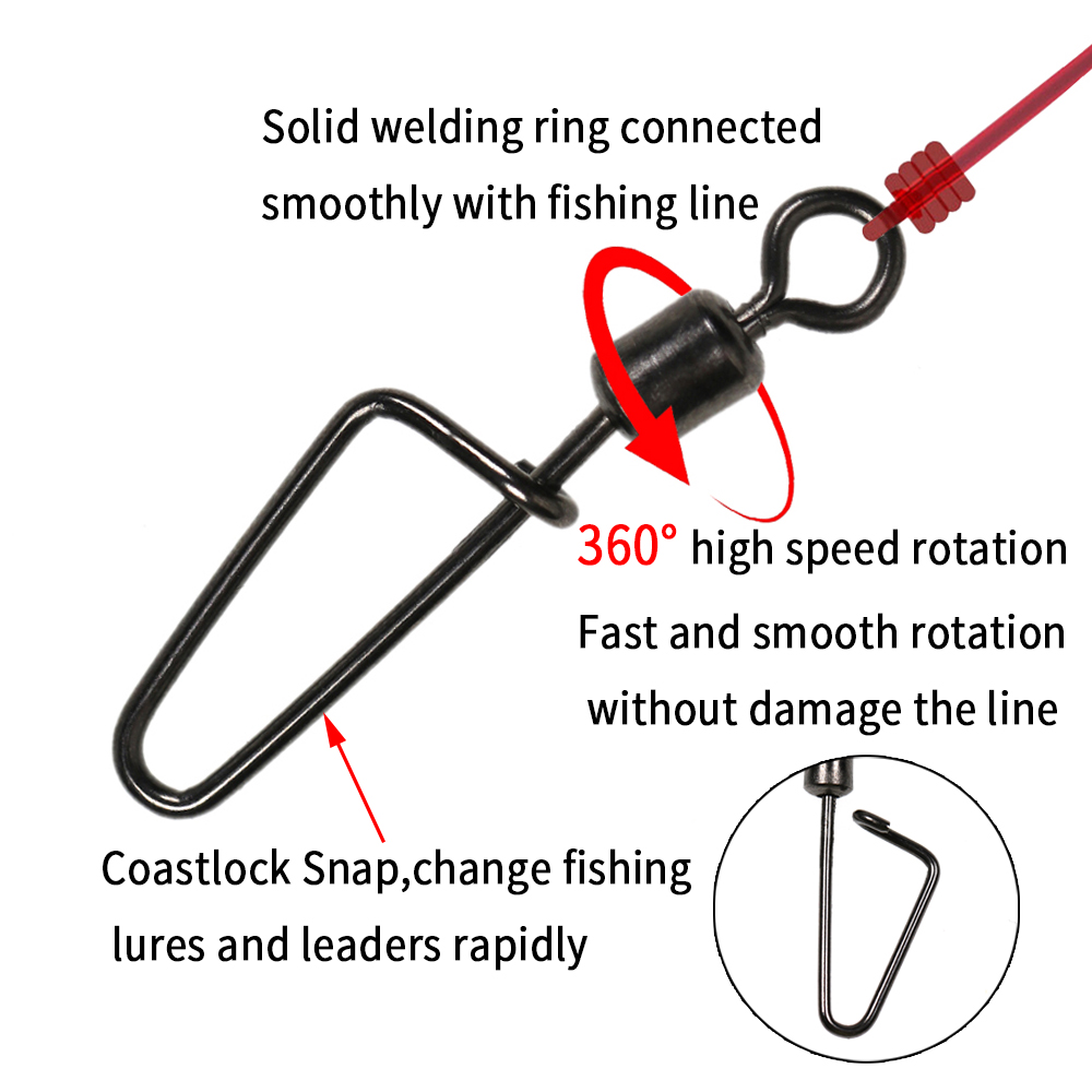 20개 # 12 -1/0 롤링 스위블 스윙 코스트락 스 - Fishing Lure Accessories 리뷰 및 가격